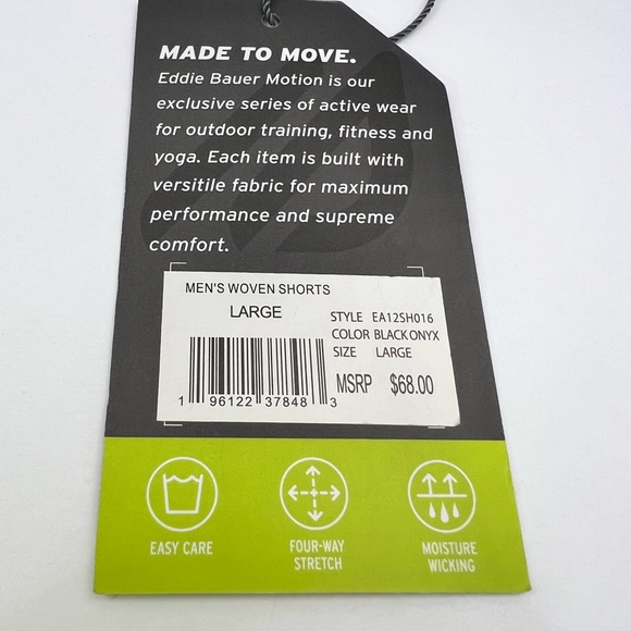 PERRY ELLIS BLACK, LARGE, WORKOUT SHORTS, 4 WAY STRETCH, MOISTURE WICKING - Picture 16 of 16